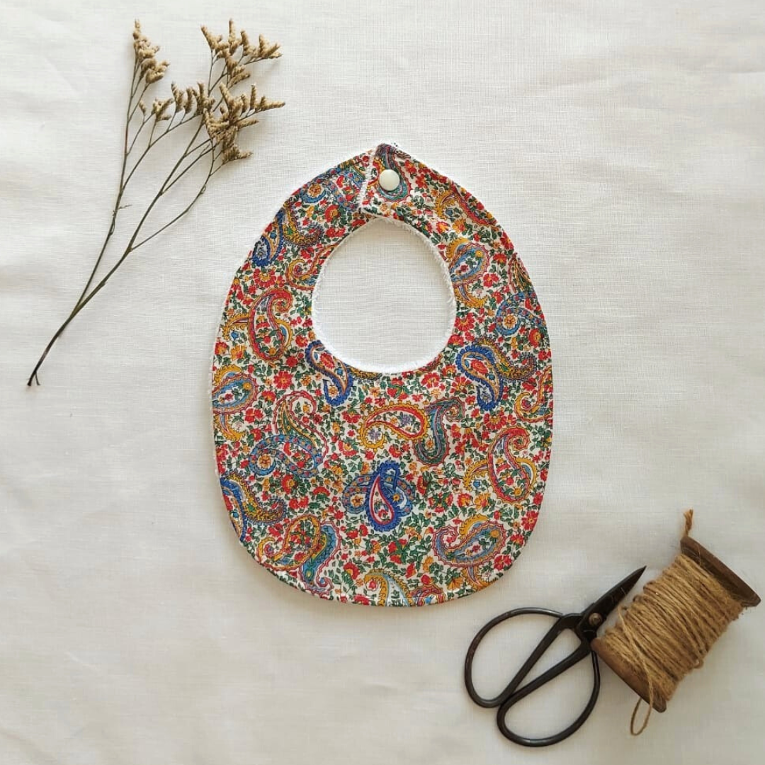 Petite Lamb Couture Dark Floral Liberty Bib