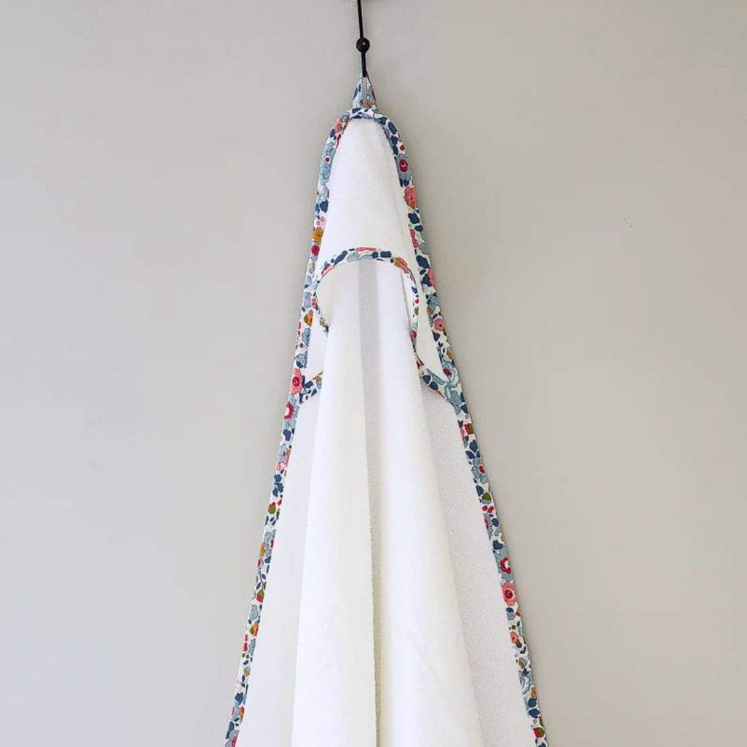 Little Acorn Hooded Baby Bath Towel with Custom Liberty Binding