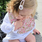 Little Acorn Liberty Bib 'Poppy & Daisy' - Dusky Pink