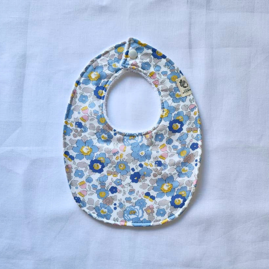 Little Acorn Liberty Bib 'Betsy' - Light Blue/Yellow