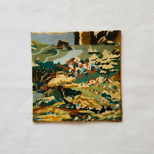 Little Acorn Womens Liberty Hanky 'Coastal Landscape' - Green