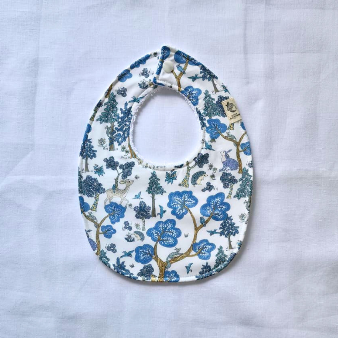 Little Acorn Liberty Bib 'Doe A Deer - Blue