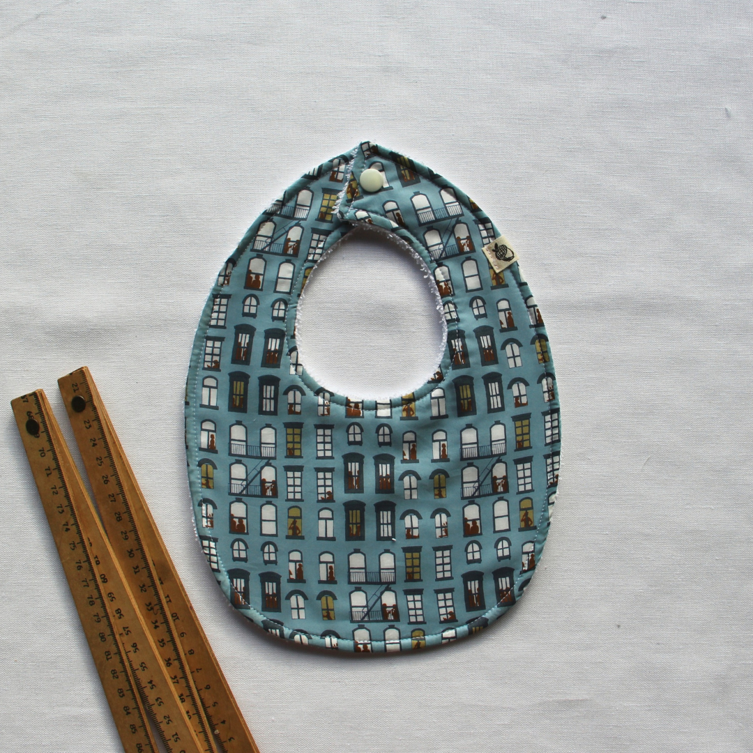 Little Acorn Liberty Bib 'East Village' - Duck Egg