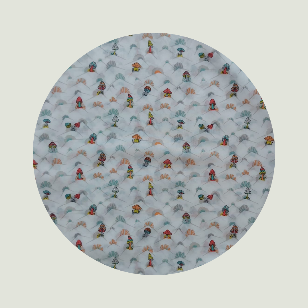 Little Acorn Liberty Bib 'Fairytale Picnic' - Tea Green/Orange