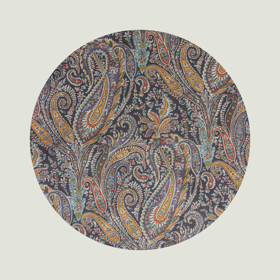 Little Acorn Liberty Bib 'Felix & Isabelle' - Dark Purple/Mustard