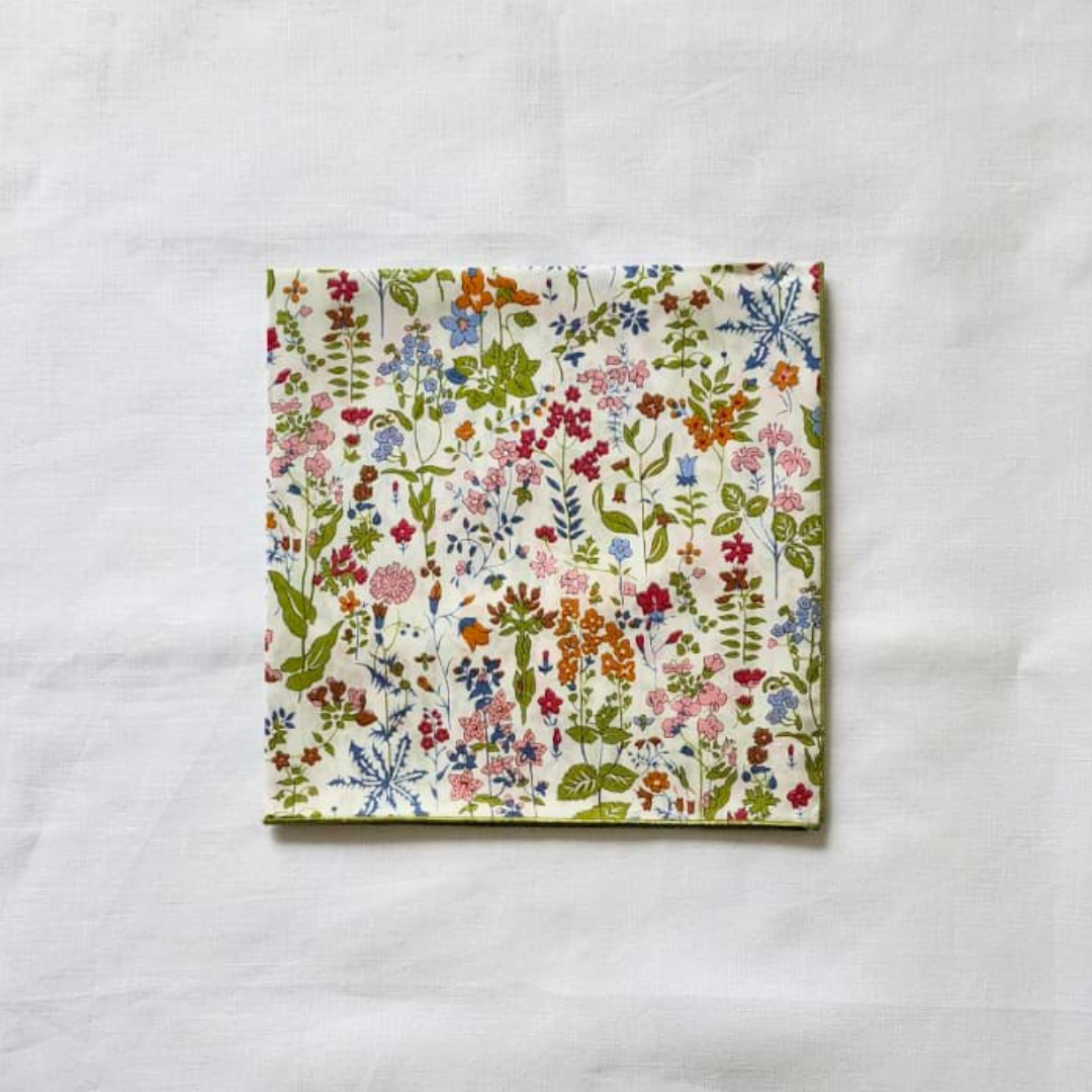 Little Acorn Womens Liberty Hanky 'Field Flowers' - Green/Pink