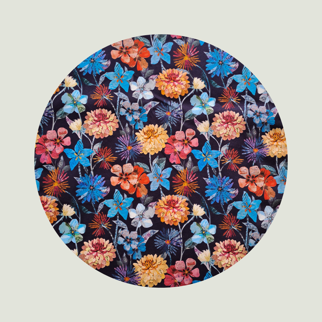 Little Acorn Womens Liberty Hanky 'Floral Letters' - Teal Blue