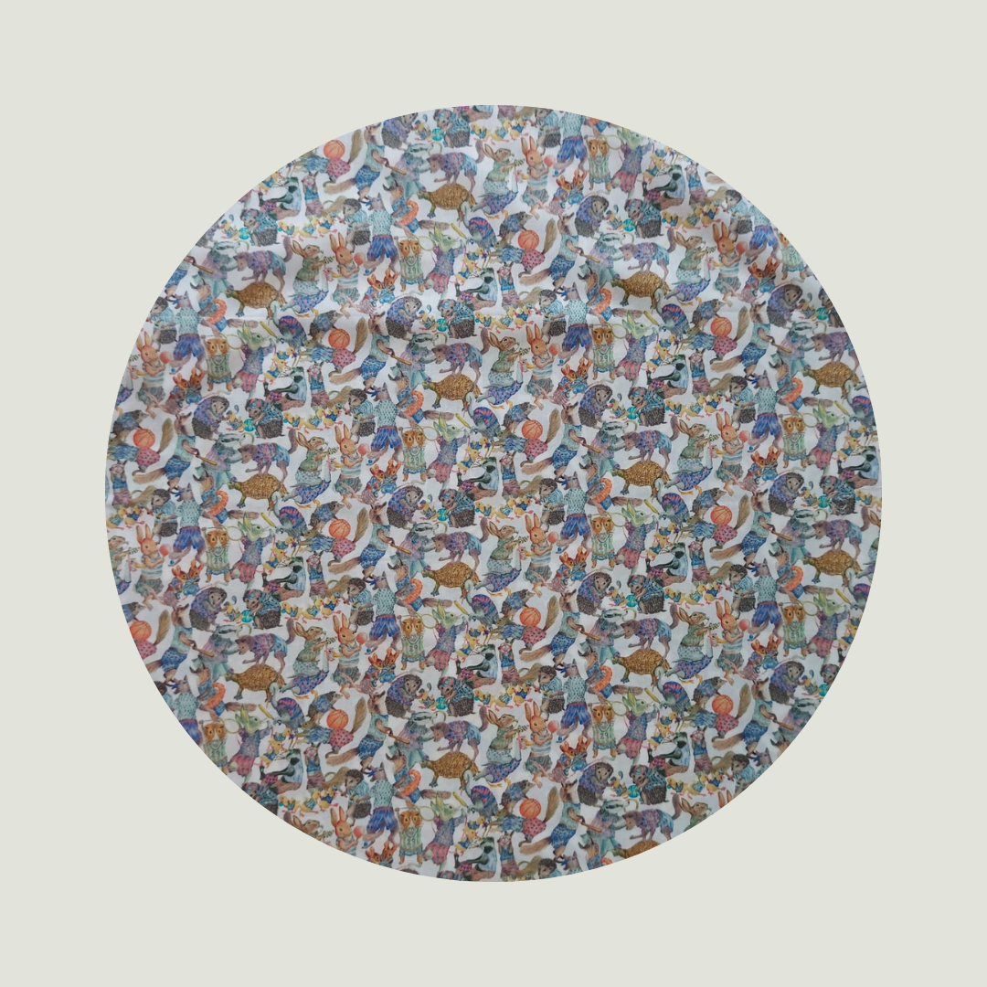 Little Acorn Liberty Bib 'Hullabaloo' - Ivory