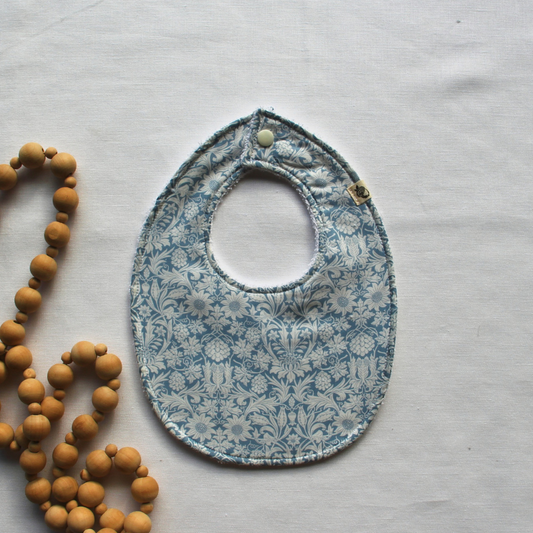 Little Acorn Liberty Bib 'Mortimer' - Soft Blue