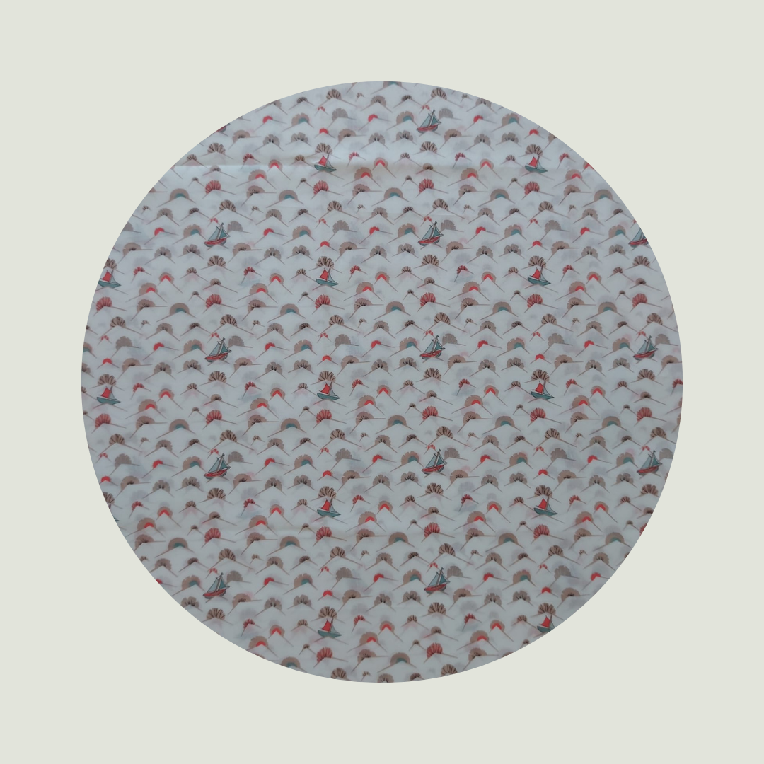 Little Acorn Liberty Bib 'My Ship' - Natural