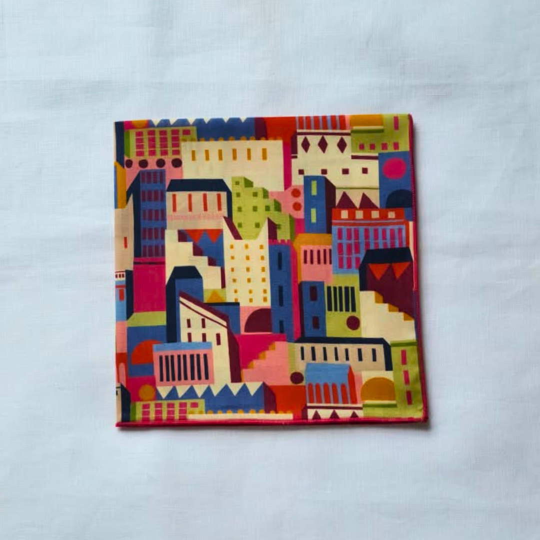 Little Acorn Womens Liberty Hanky 'Patchwork Town' - Pink
