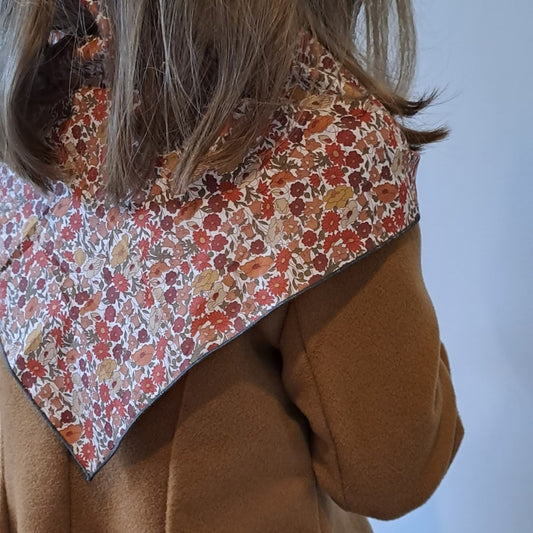 Little Acorn Liberty Square Scarf 'Poppy Forest' - Rust