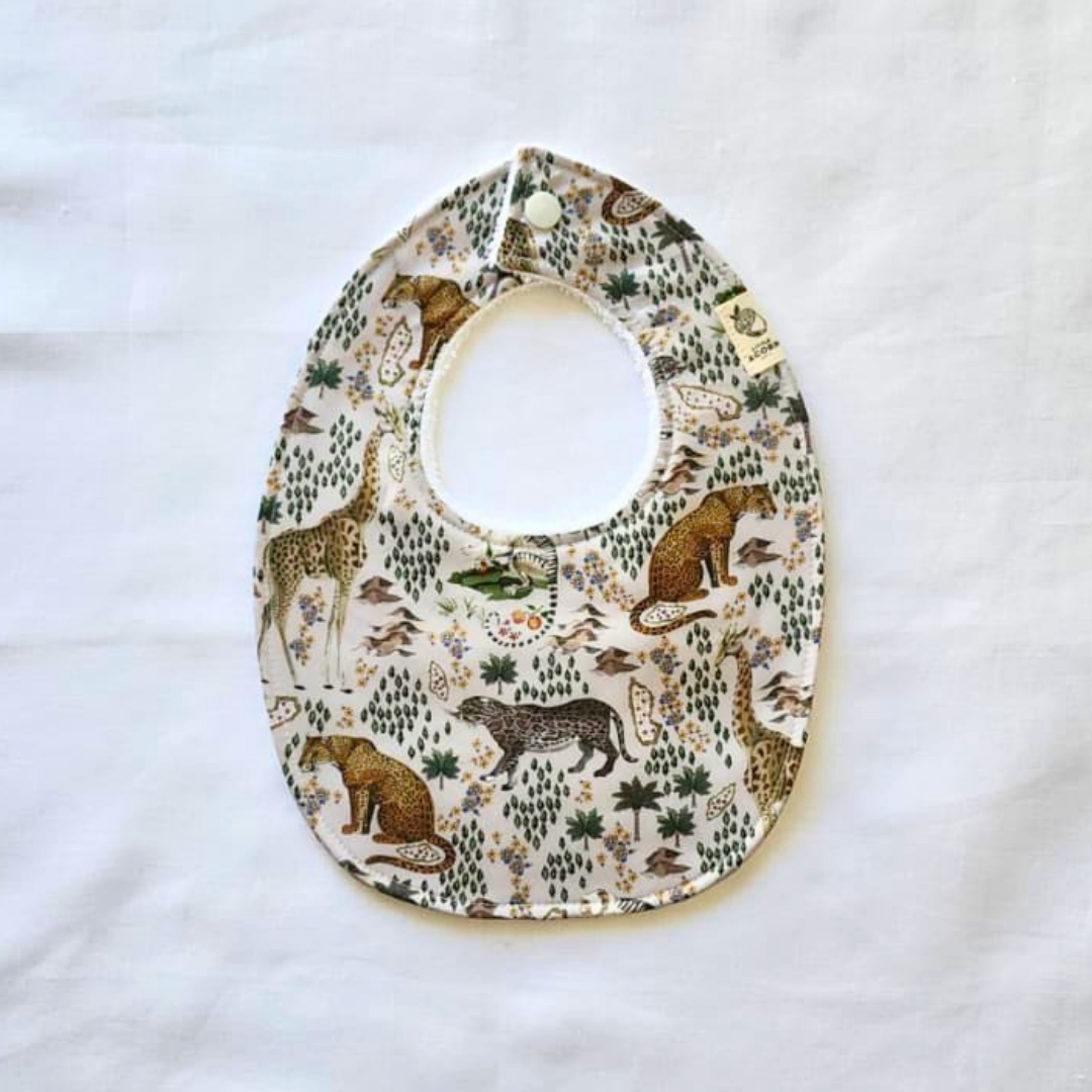 Little Acorn Liberty Bib 'Safari' - Grey