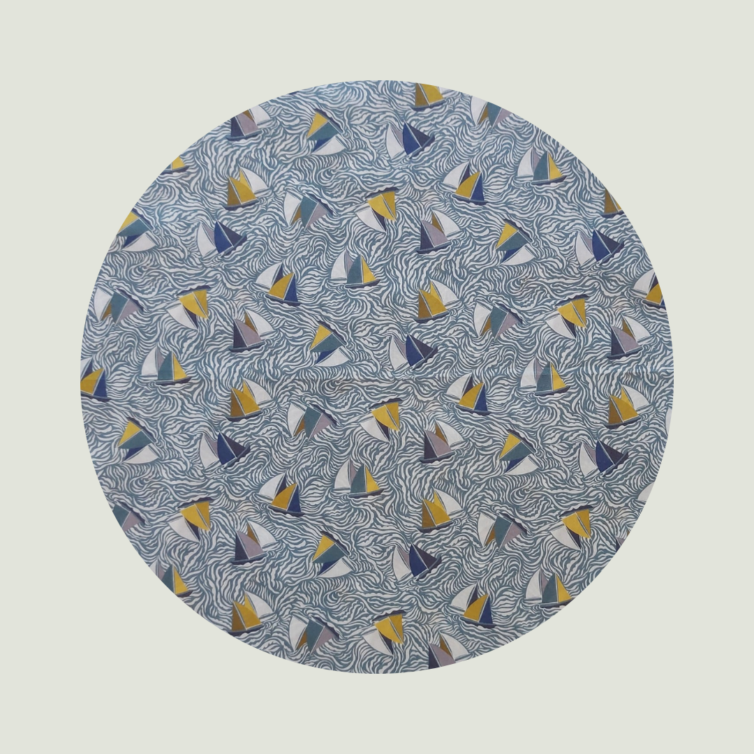 Little Acorn Liberty Bib 'Sail Away' - Blue