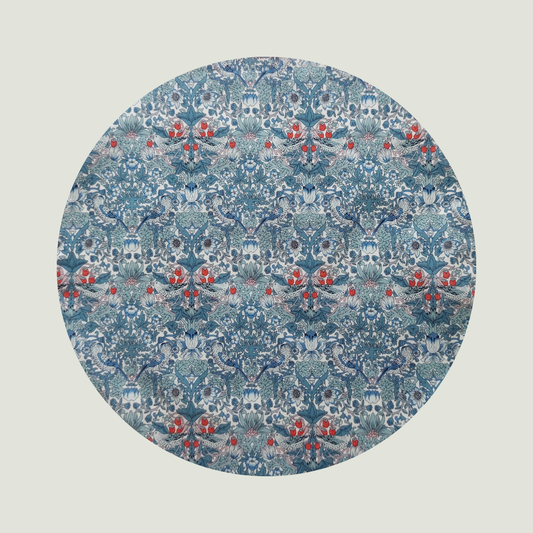 Little Acorn Liberty Square Scarf 'Strawberry Thief' - Blue