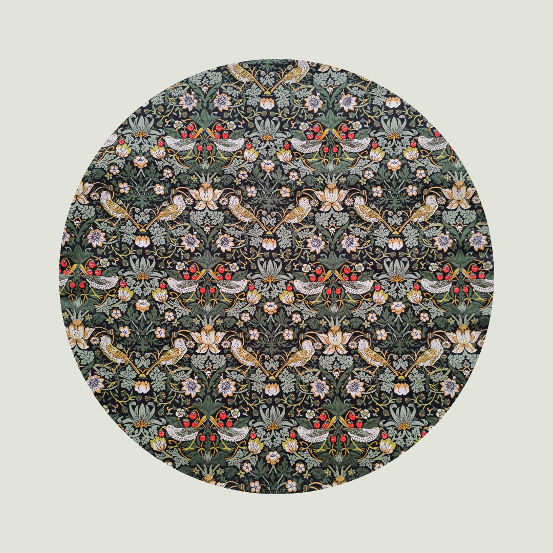 Little Acorn Liberty Bib 'Strawberry Thief' - Dark Green