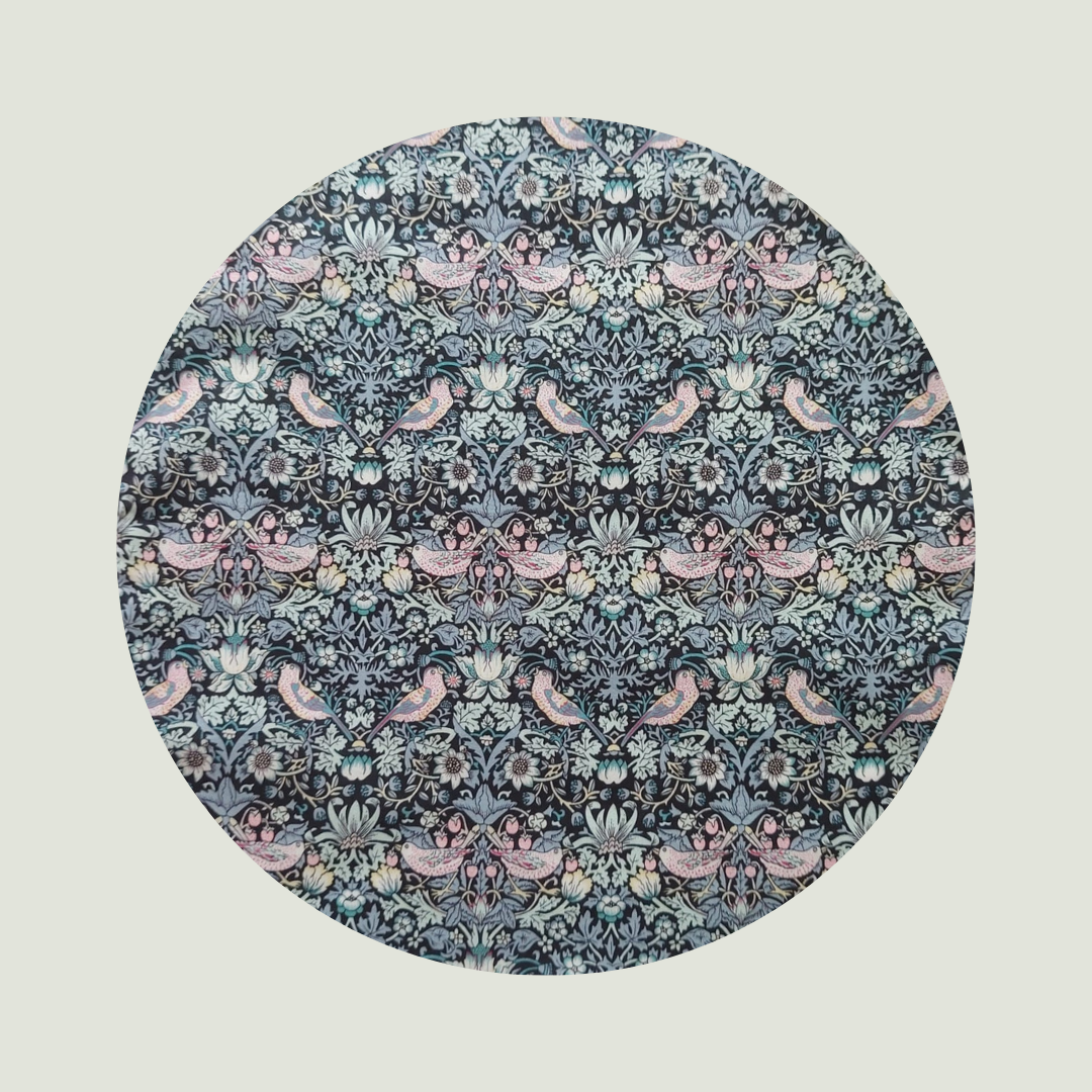 Little Acorn Liberty Bib 'Strawberry Thief' - Dark/Sage