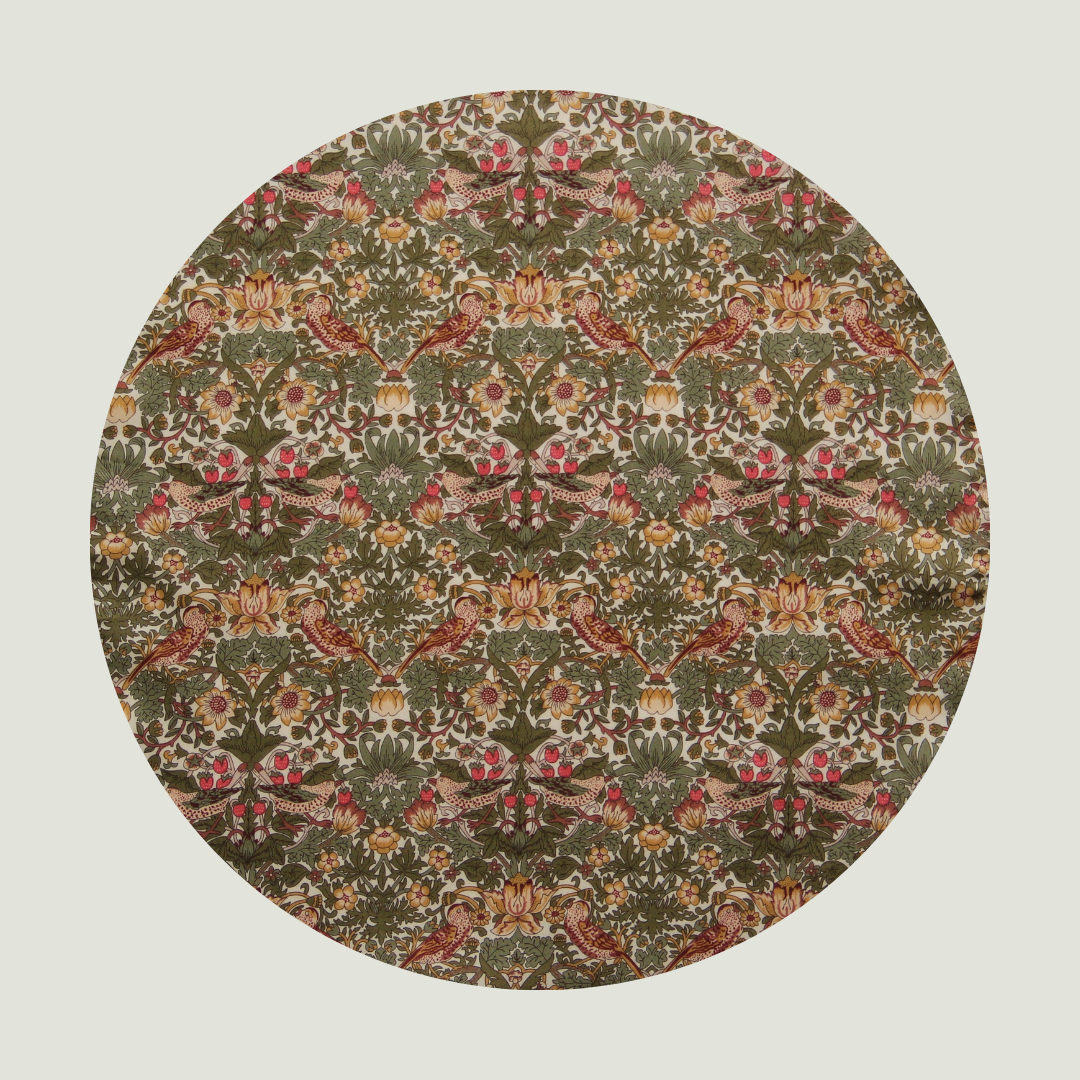 Little Acorn Liberty Square Scarf 'Strawberry Thief Spring' - Sage