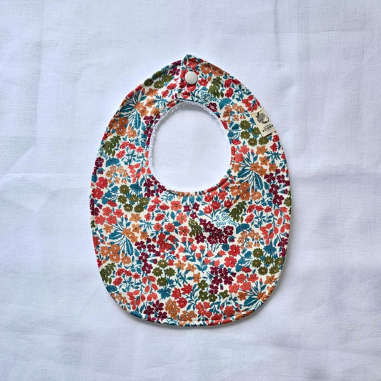 Little Acorn Liberty Bib 'Sweet May' - Dark/Salmon