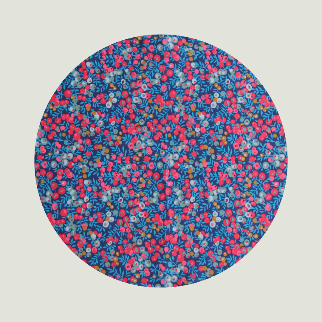 Little Acorn Liberty Bib 'Wiltshire' - Navy/Red