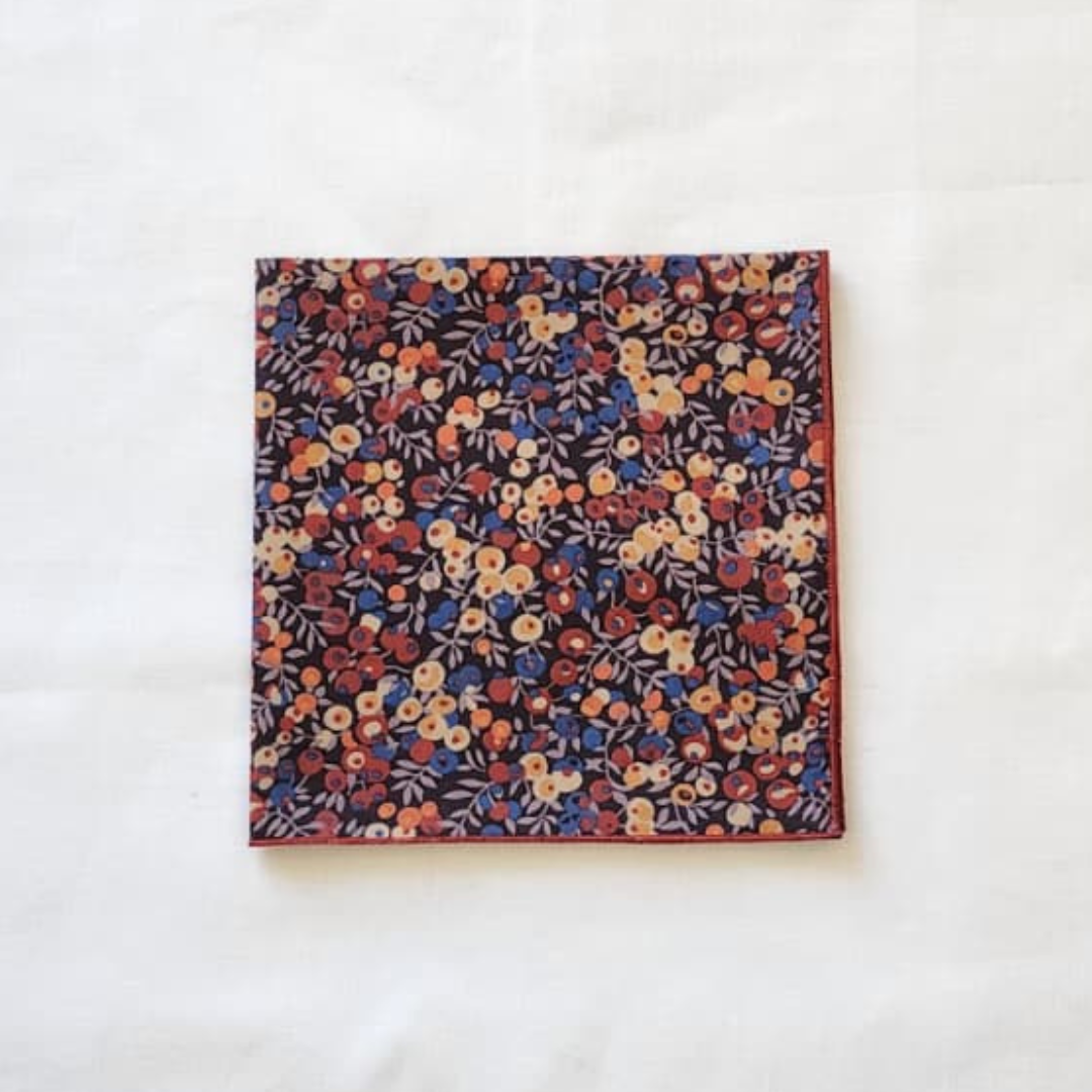 Little Acorn Womens Liberty Hanky 'Wiltshire' - Dark Blue/Rust