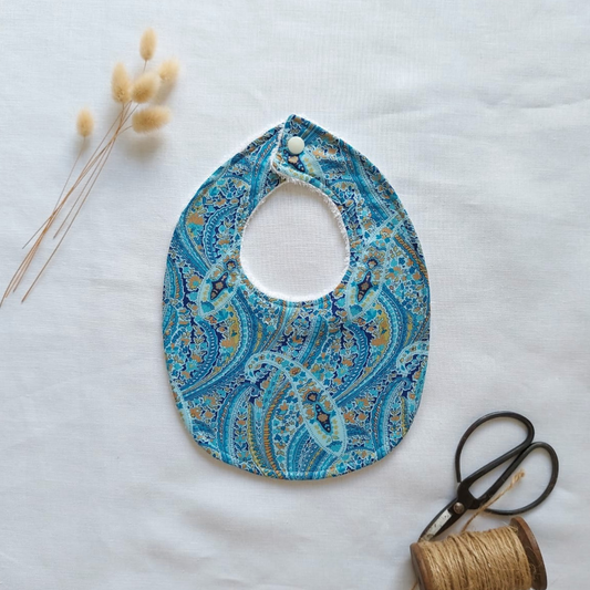 Little Acorn Liberty Bib 'Paisley' - Blue