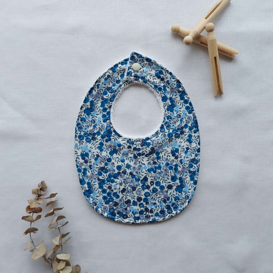 Little Acorn Liberty Bib 'Wiltshire' - Blue/Teal