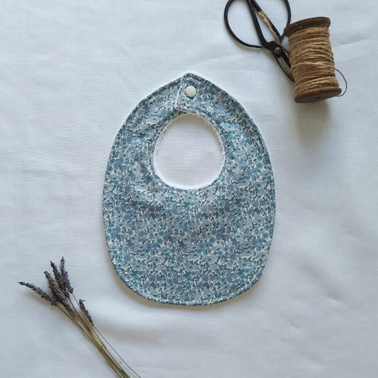 Little Acorn Liberty Bib 'Petal & Bud' - Blue