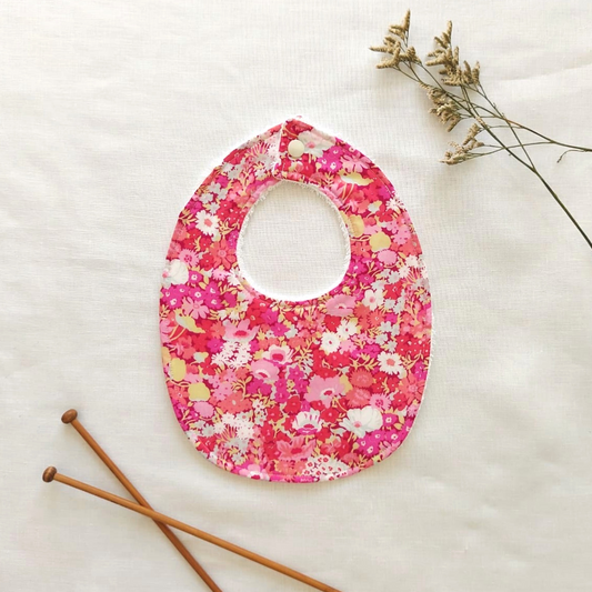 Little Acorn Liberty Bib 'Thorpe' - Bright Pink
