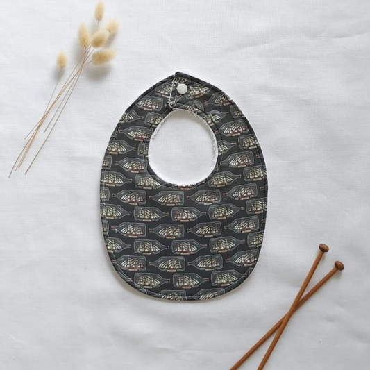 Little Acorn Liberty Bib 'Message in a Bottle' - Green
