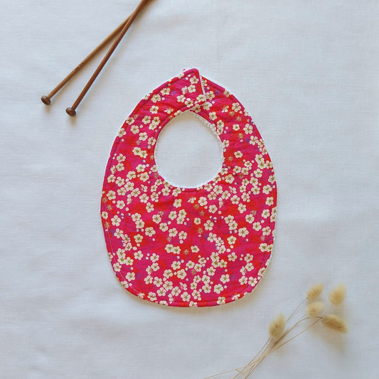 Little Acorn Liberty Bib 'Mitsi' - Hot Pink