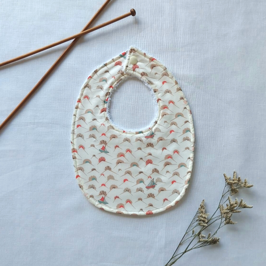 Little Acorn Liberty Bib 'My Ship' - Natural