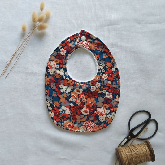 Little Acorn Liberty Bib 'Thorpe' - Navy/Rust