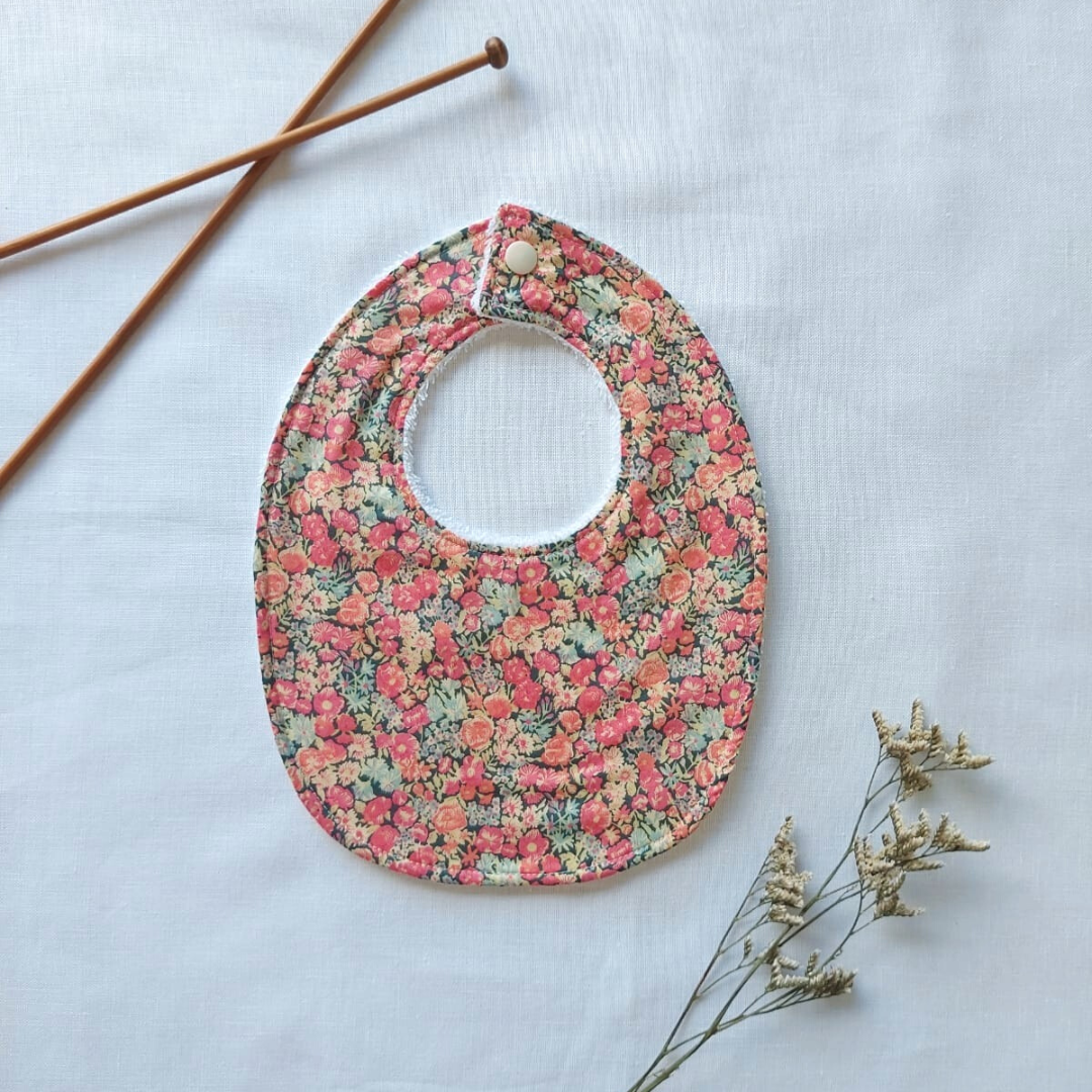 Little Acorn Liberty Bib 'Chive' - Pink