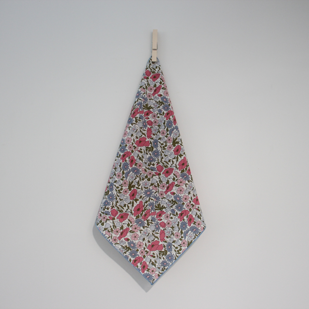 Little Acorn Womens Liberty Hanky 'Poppy & Daisy' - Pink/Blue